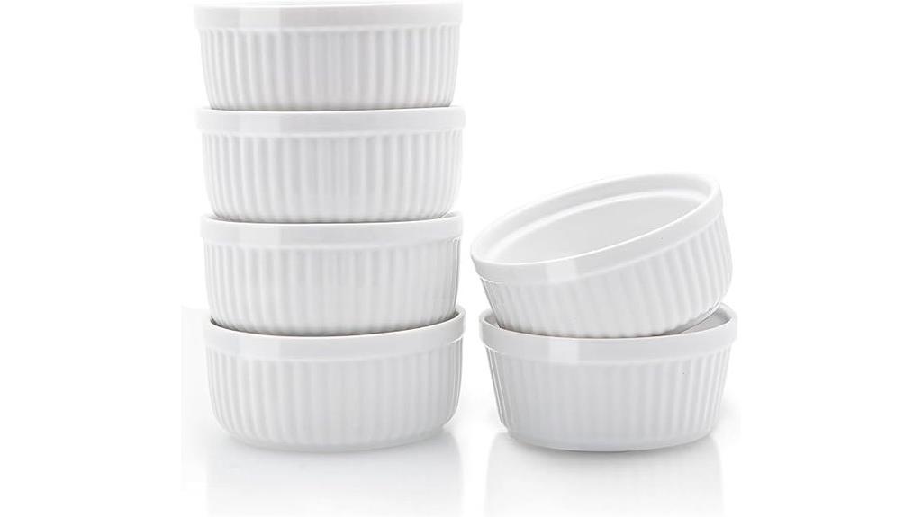 six 8 oz ceramic ramekins