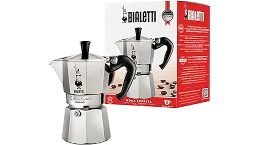 six cup silver espresso maker