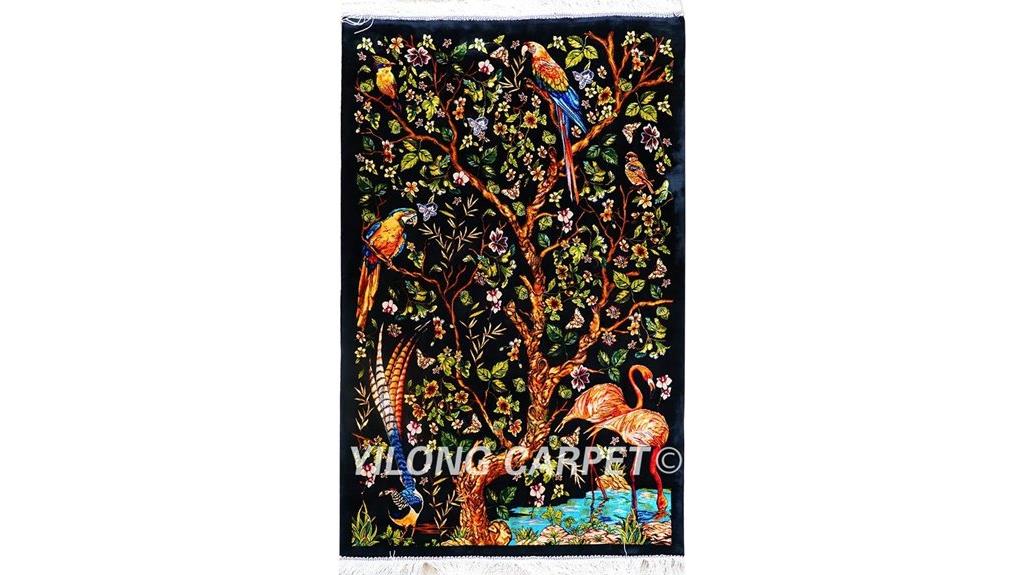 small blue hand knotted prayer rug