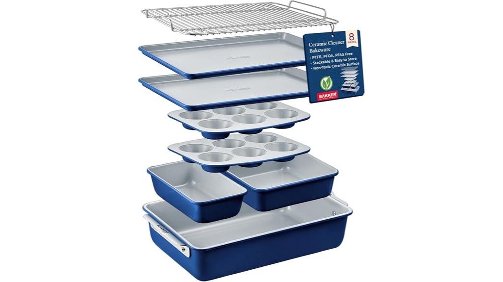 stackable 8 piece bakeware set