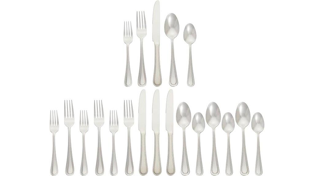 stainless steel flatware for four
