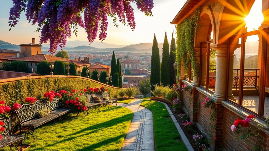 strolling scenic romantic gardens
