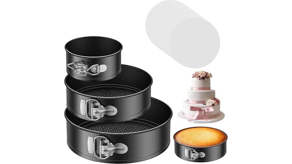 three nonstick springform pans