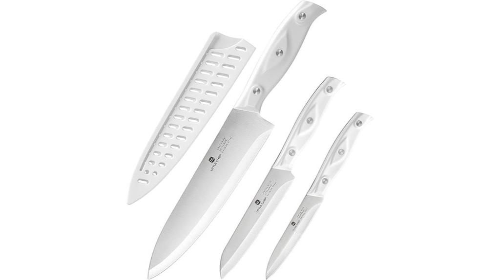 three piece chef knives