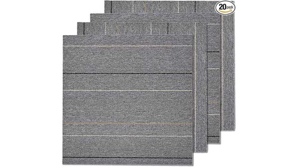 twenty light gray tiles