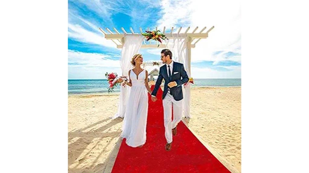 velvet red wedding runner