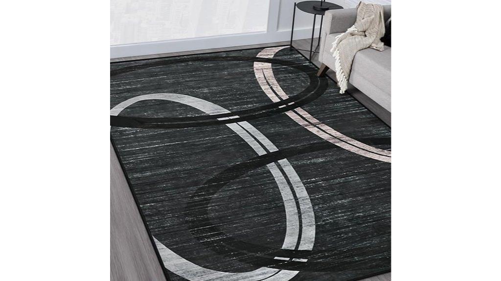 wavy grey geometric rug