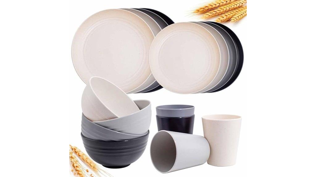wheat straw dinnerware set