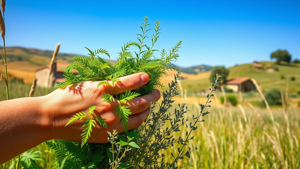 wild herb gathering italy