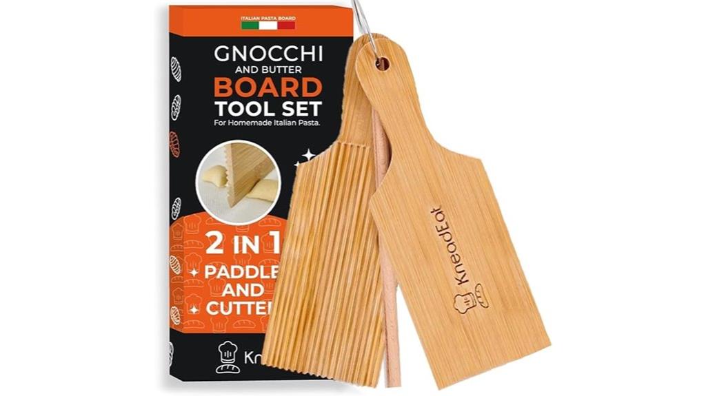 wooden gnocchi and paddle