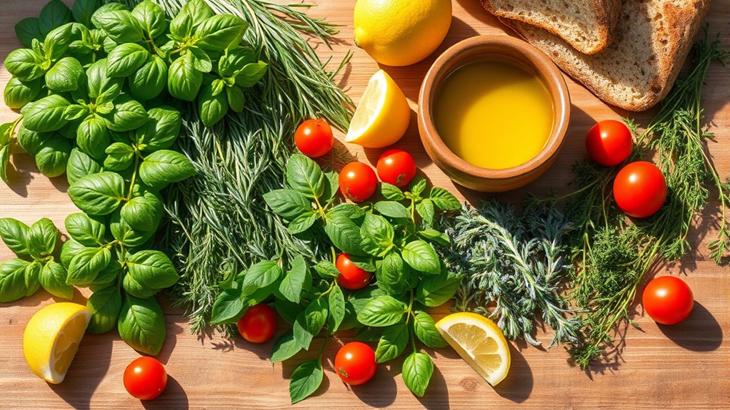 fresh mediterranean herb cultivation