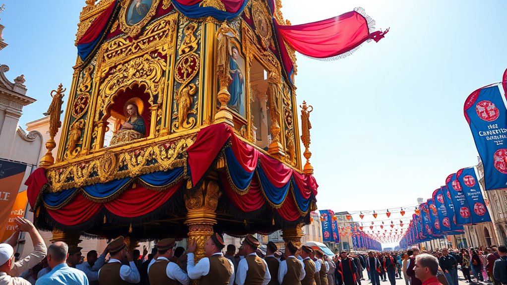 vibrant cultural processional symbols