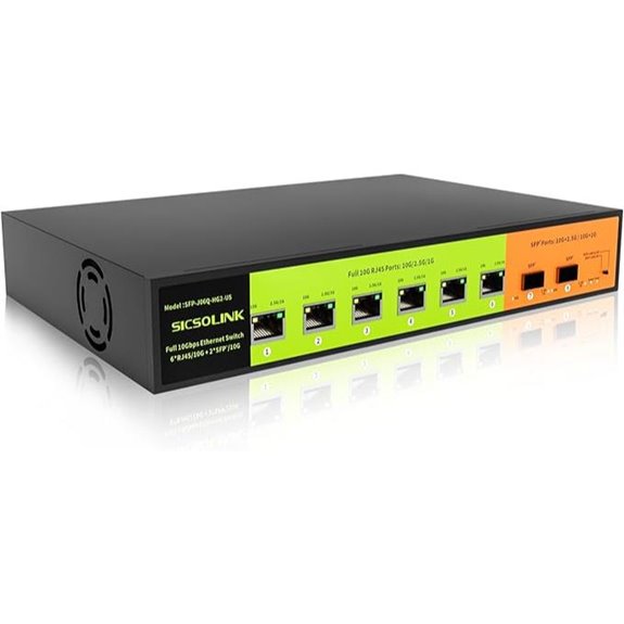 10Gb Unmanaged 8-Port Switch with 10G SFP+ and RJ45