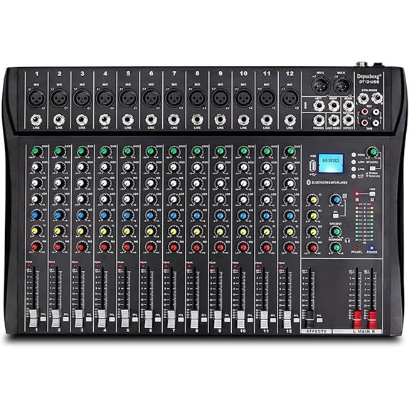 Depusheng DT12 12-Channel Audio Mixer with USB
