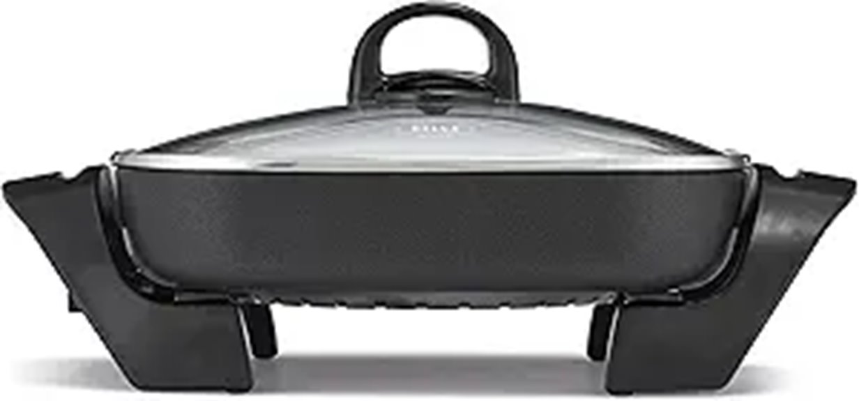 Bella Electric Skillet with Glass Lid Nonstick 12x12 inch