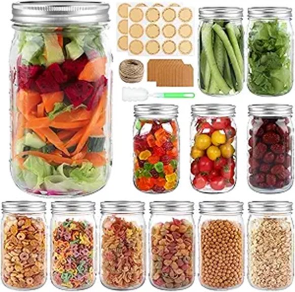 Wide Mouth Mason Jars 32 oz 12 Pack