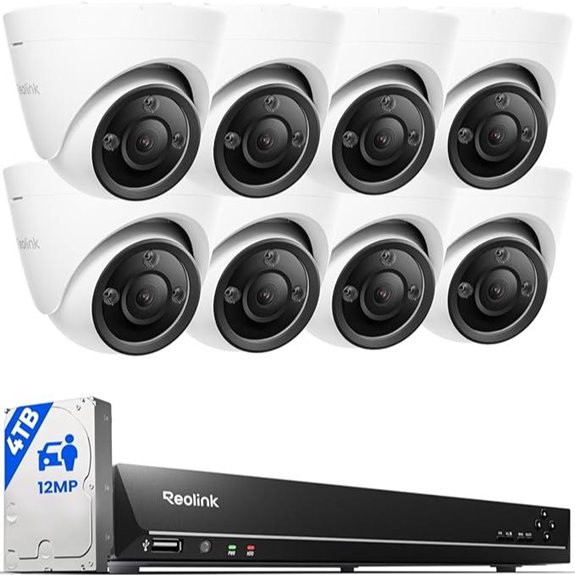 REOLINK 12MP PoE Security Camera System (8 Cameras)