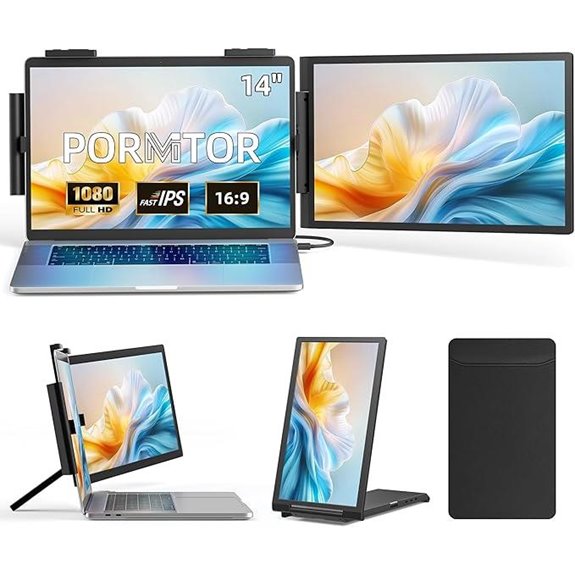 Laptop Screen Extender 14 FHD IPS Dual Monitor Plug-and-Play