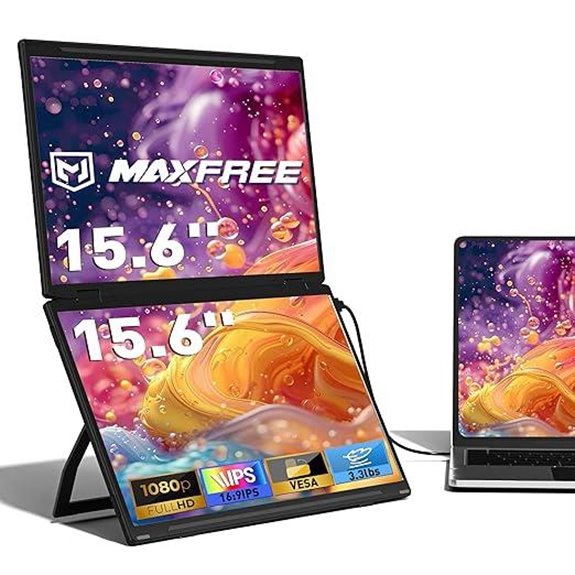 Maxfree 15.6 FHD Dual Portable Laptop Monitor