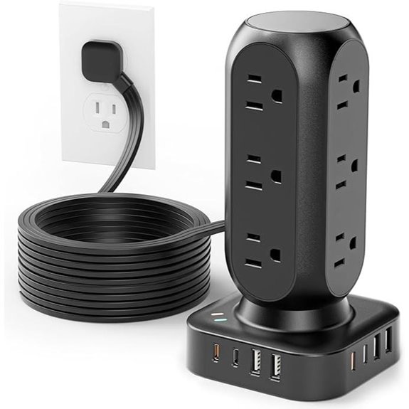 TenTrend 20W Power Strip with USB & Outlets