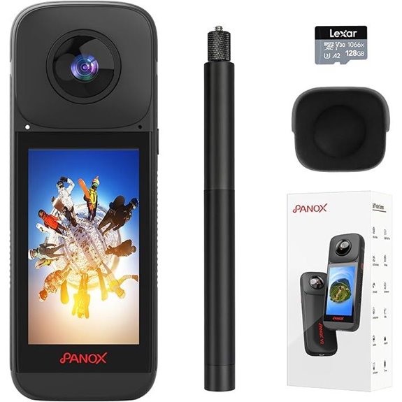 PANOX V2 360 Action Camera Vlog Kit with 128GB
