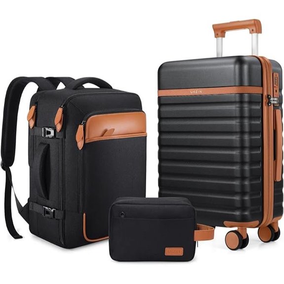 UKEIN 3-Piece Hardside Luggage Set with Spinner Wheels