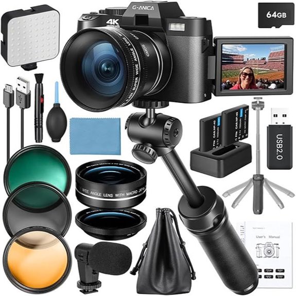 TURE 4K Digital Camera Kit with Microphone & Tripod