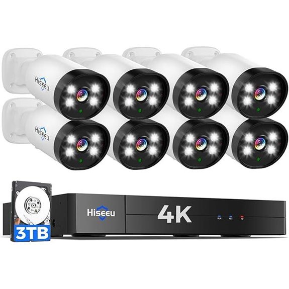 Hiseeu 4K Security Camera System with 3TB DVR