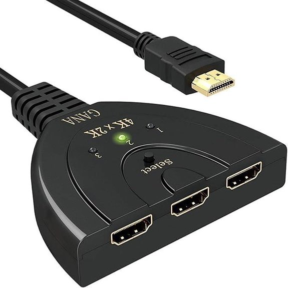 GANA 4K HDMI Switcher 3-in-1 with Pigtail Cable