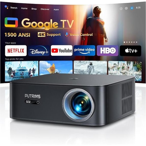 PUTRIMS K12 4K Smart Projector with WiFi 6 & Bluetooth