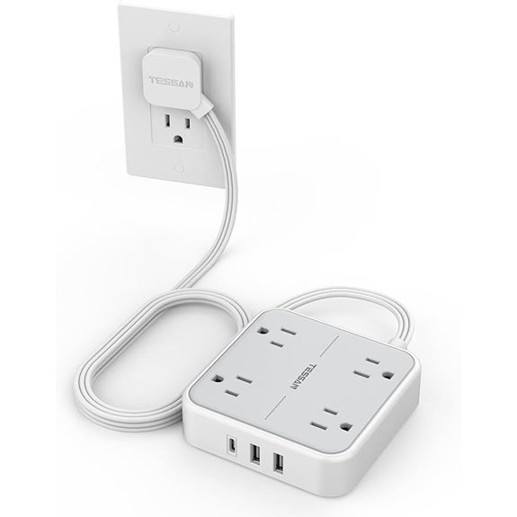 TESSAN 5Ft Surge Protector Extension Cord with USB