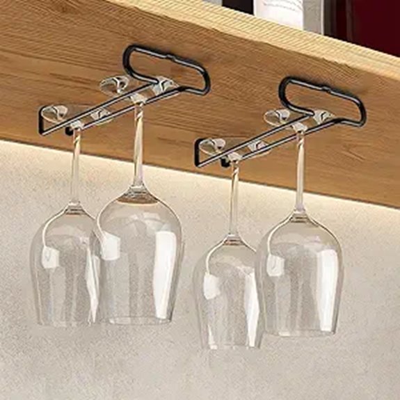 GeLive 7-Inch Under Cabinet Stemware Rack (Set of 2)