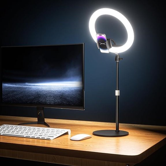 UBeesize 12 Adjustable Desk Ring Light with Stand