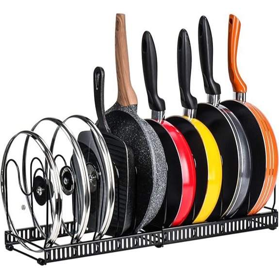 Toplife Pot and Pan Organizer Rack with Adjustable Compartments