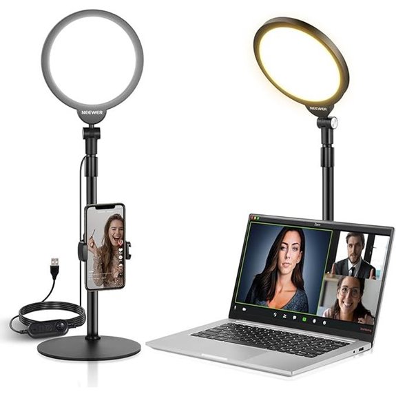 NEEWER 7 Dimmable Ring Light with Stand & Phone