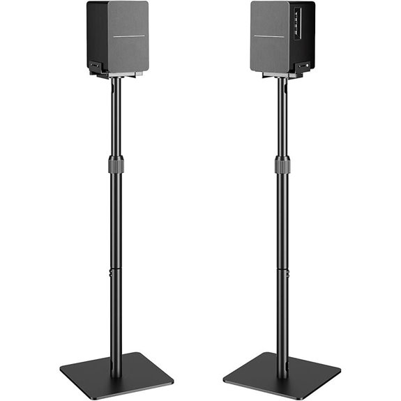 Height-Adjustable Speaker Stands Pair with Cable Management