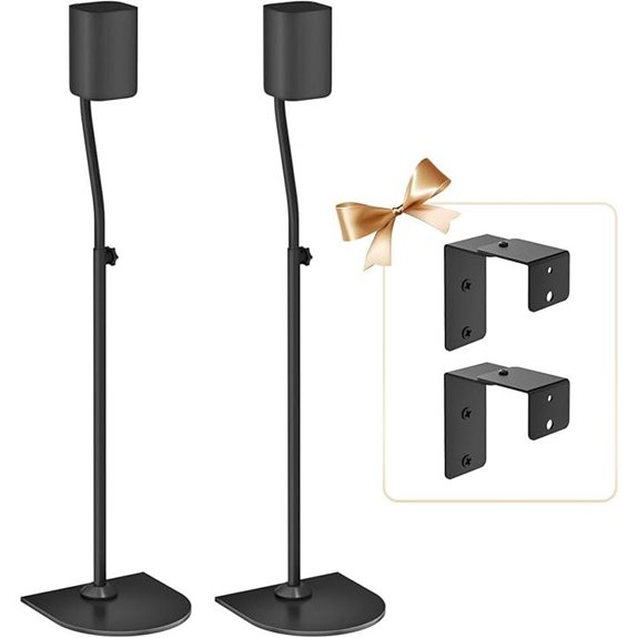 Height-Adjustable Wall-Mount Speaker Stands (Pair)
