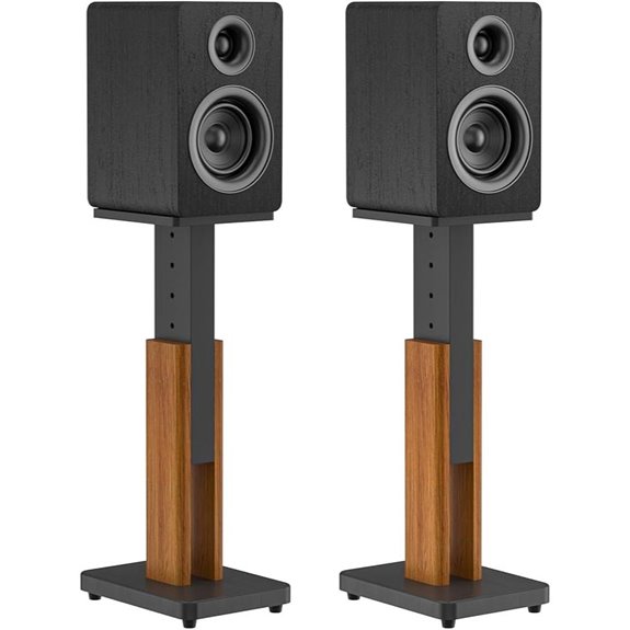 Adjustable Wooden Speaker Stands for Bookshelf Speakers