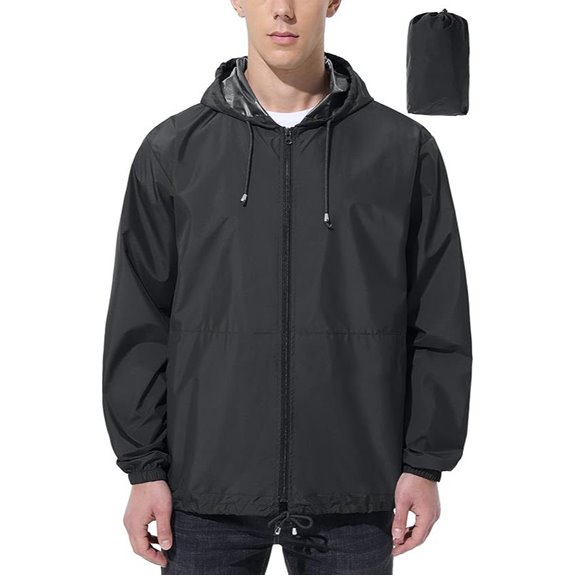 Men's Waterproof Packable Rain Jacket with Hood