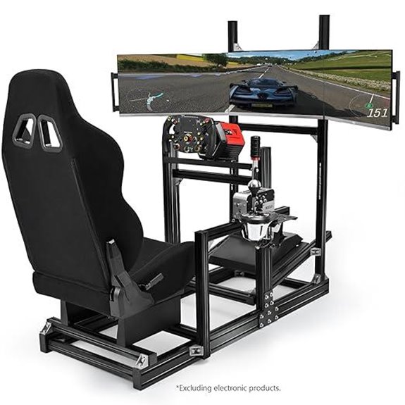 Anman Aluminum Racing Simulator Cockpit with Monitor Mount