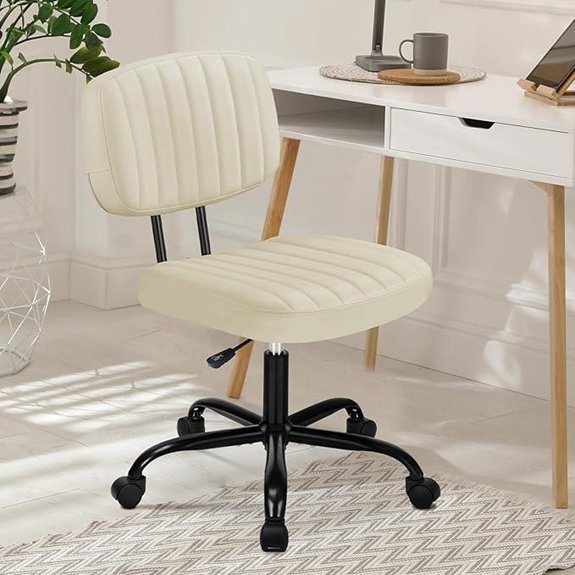 DUMOS Armless Office Desk Chair with Lumbar Support