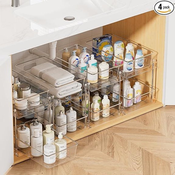 Vtopmart 4-Pack Bathroom & Kitchen Sink Organizer