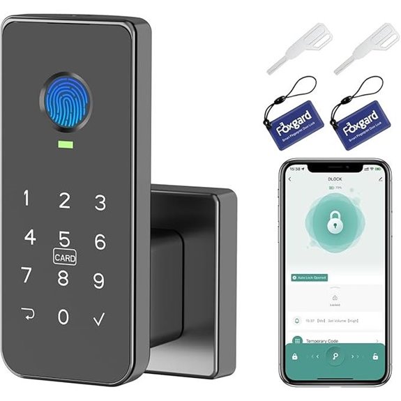 Foxgard 5-in-1 Biometric Smart Lock with App and Key