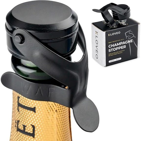 KLOVEO Champagne Stopper Black Made in Italy