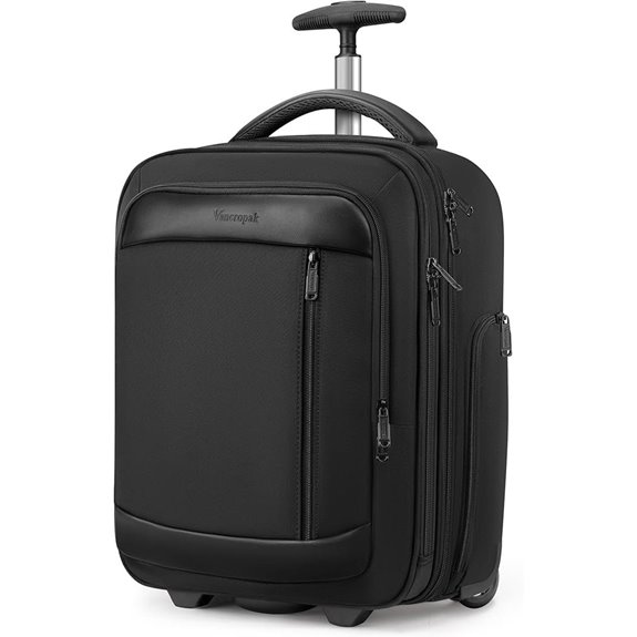 Vancropak Carry-On Luggage with Wheels Black