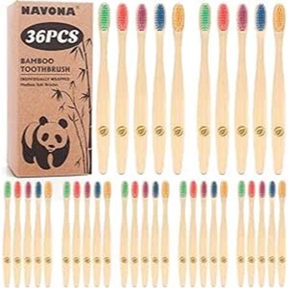 Navona 36 Pack Bamboo Kids Toothbrushes BPA-Free