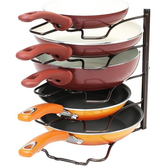 Deco Brothers Pan Organizer Rack for Kitchen Cabinet and Counter Bronze
