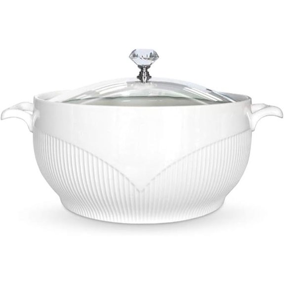 Ceramic Soup Tureen with Glass Lid 1.5QT