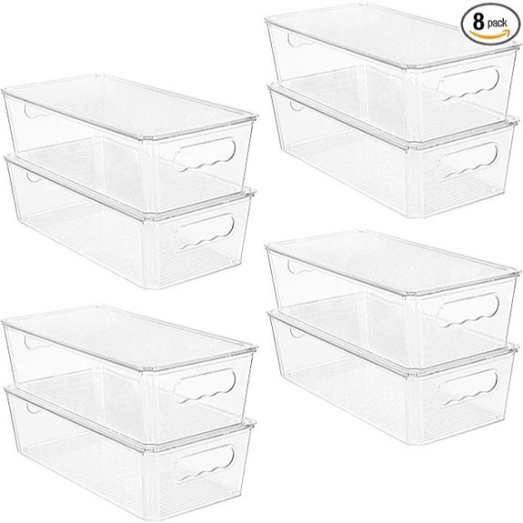Vtopmart 8pcs Clear Stackable Storage Bins with Lids