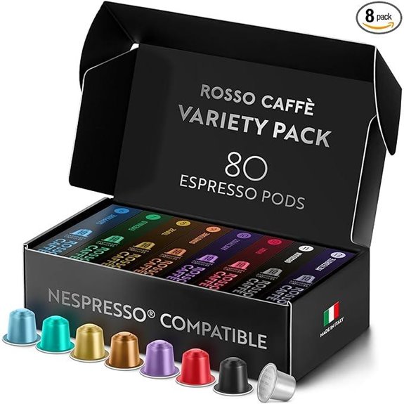 ROSSO CAFFÈ Espresso Coffee Pods - 80 Capsules